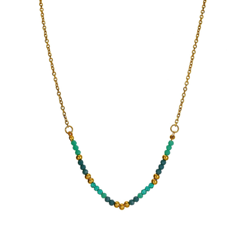 Vieno - Collier acier vert