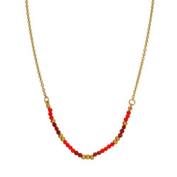 Vieno - Collier acier rouge