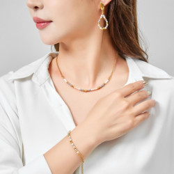 Vieno - Collier acier rouge