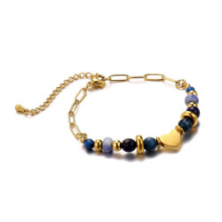 Vitalie - Bracelet acier bleu