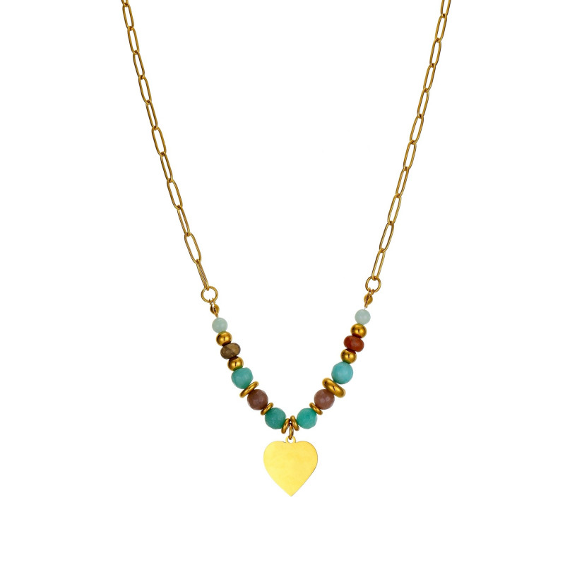 Vitalie - Collier acier multicolore