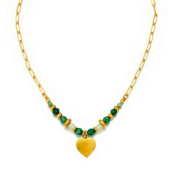 Vitalie - Collier acier vert