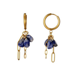 Vivette - Boucle d'oreille créole bleue