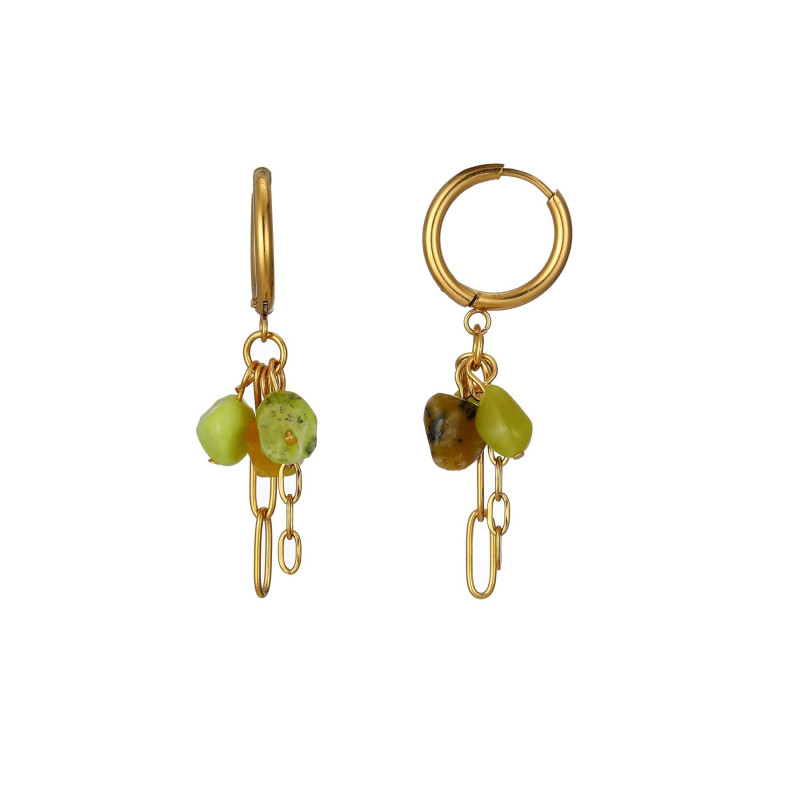 Vivette - Boucle d'oreille créole verte