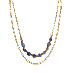 Vivette - Collier acier bleu