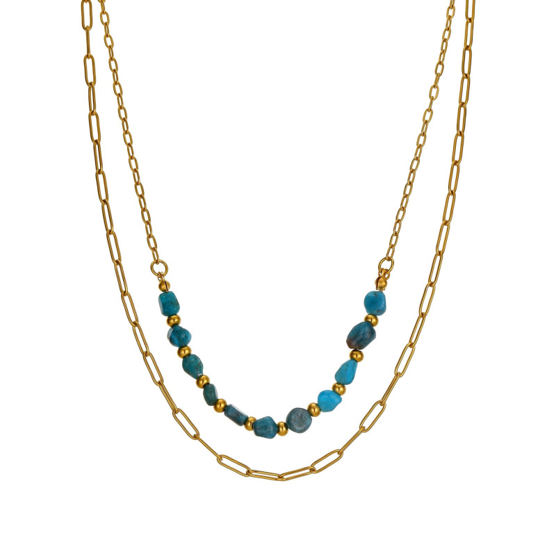 Vivette - Collier acier turquoise