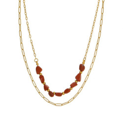 Vivette - Collier acier rouge