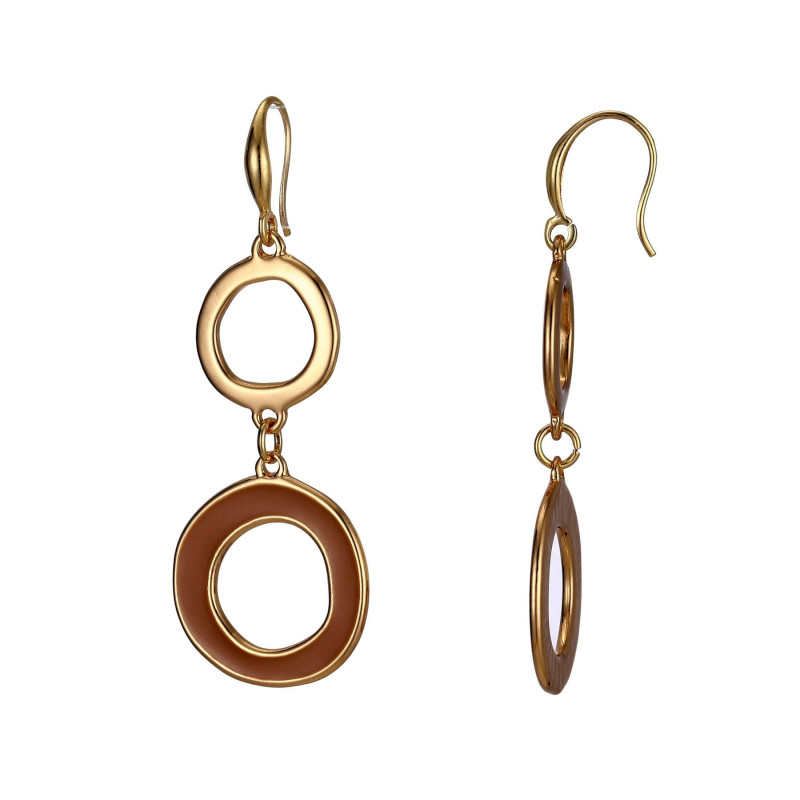 Abida - Boucle d'oreille crochet marron