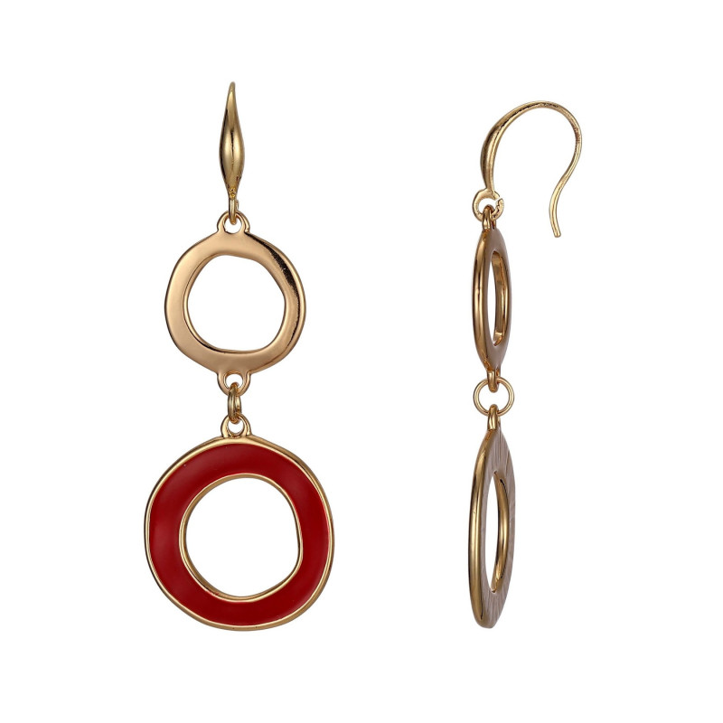 Abida - Boucle d'oreille crochet rouge