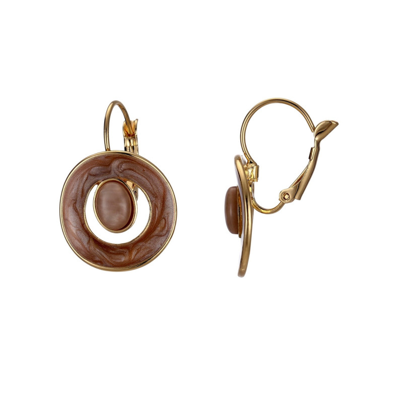 Albine - boucle d'oreille dormeuse beige