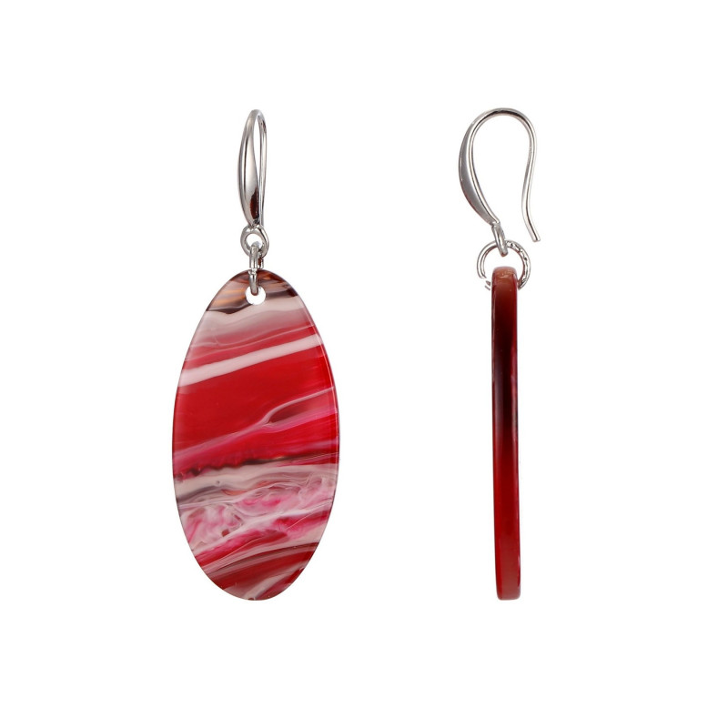 Amadee - Boucle d'oreille crochet rouge