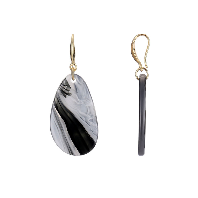 Amba - Boucle d'oreille crochet noire