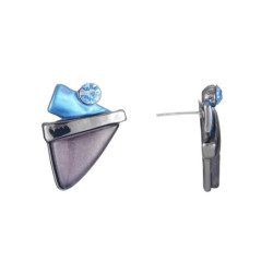 Gwen - Boucles d'oreilles tige bleu