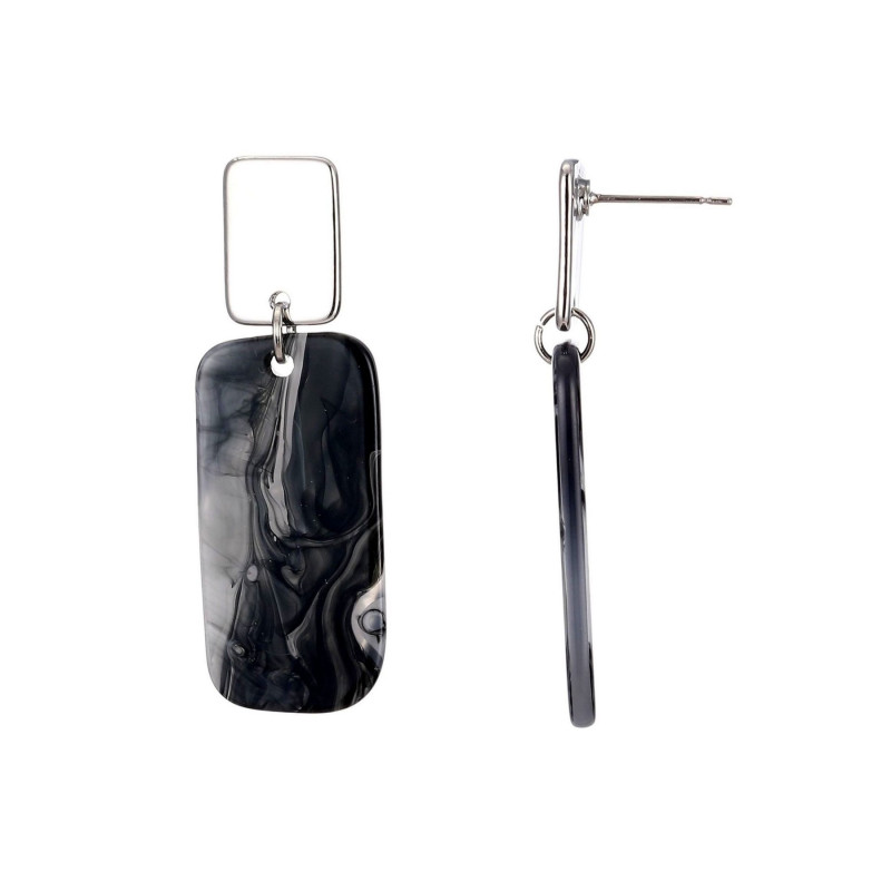 Asmae - Boucle d'oreille tige noire