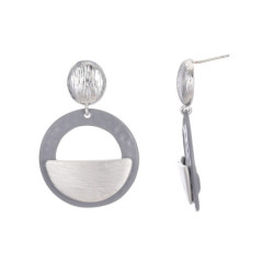 Icha - Boucle d'oreille tige argentée