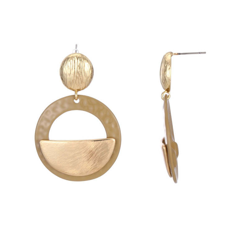 Icha - Boucle d'oreille tige dorée