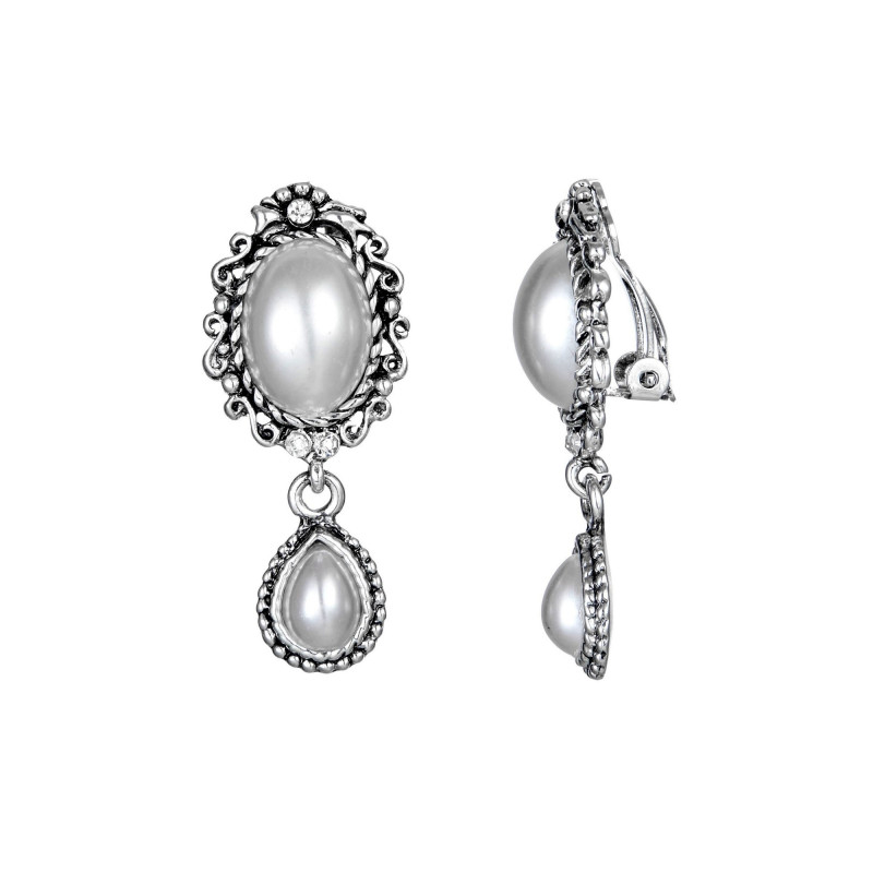 Servane - Boucle d'oreille clip argentée