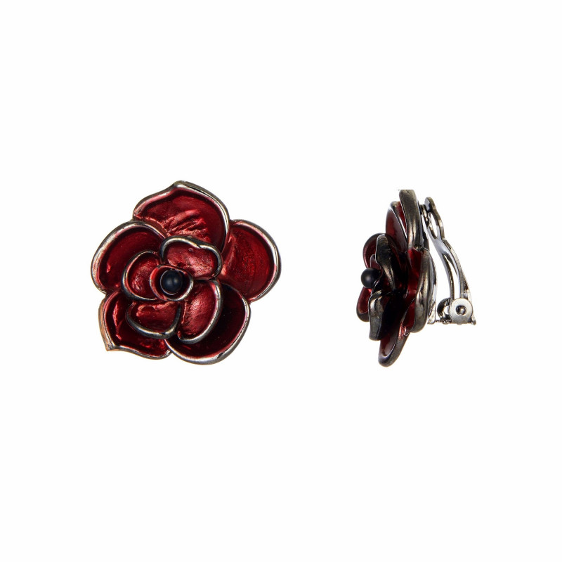 Soltana - Boucle d'oreille clip rouge