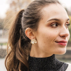 Soltana - Boucle d'oreille clip rouge