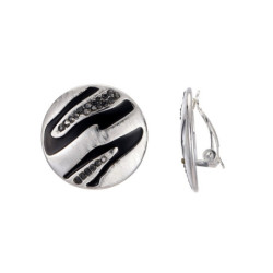 Ikmar - Boucle d'oreille clip argentée