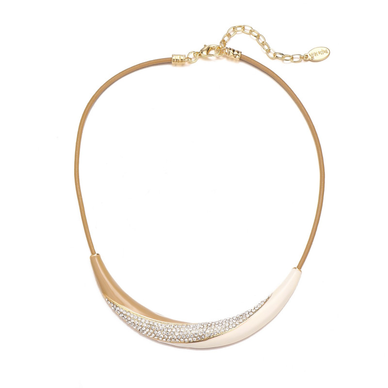 Collier Mi-long Lucite Beige - Vintage