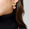 Izza - Boucle d'oreille tige marron