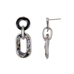 Izka - Boucle d'oreille tige grise