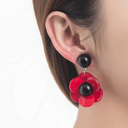 Kais - Boucle d'oreille a clips rouge gun