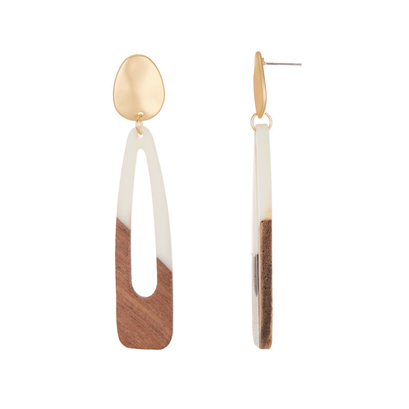 Asai - Boucle d'oreille tige blanche