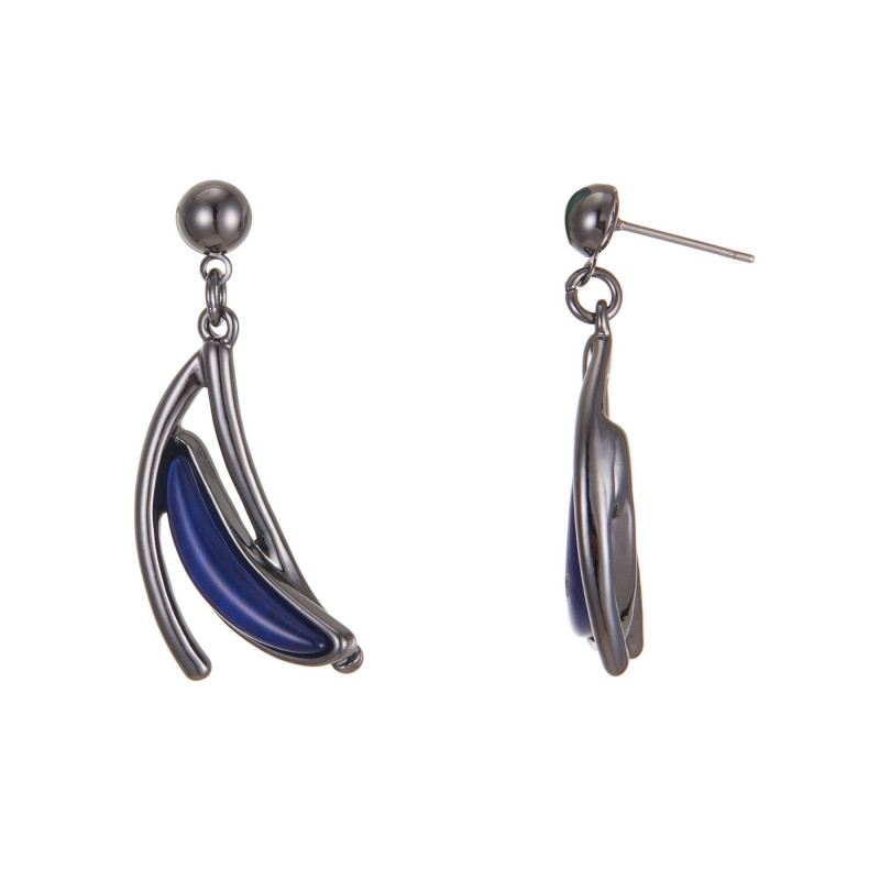 Danita - Boucle d'oreille tige bleue marine