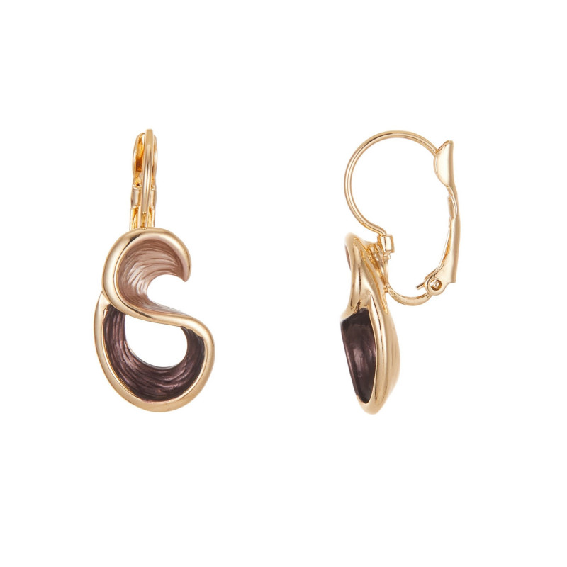 Difla - Boucle d'oreille dormeuse marron