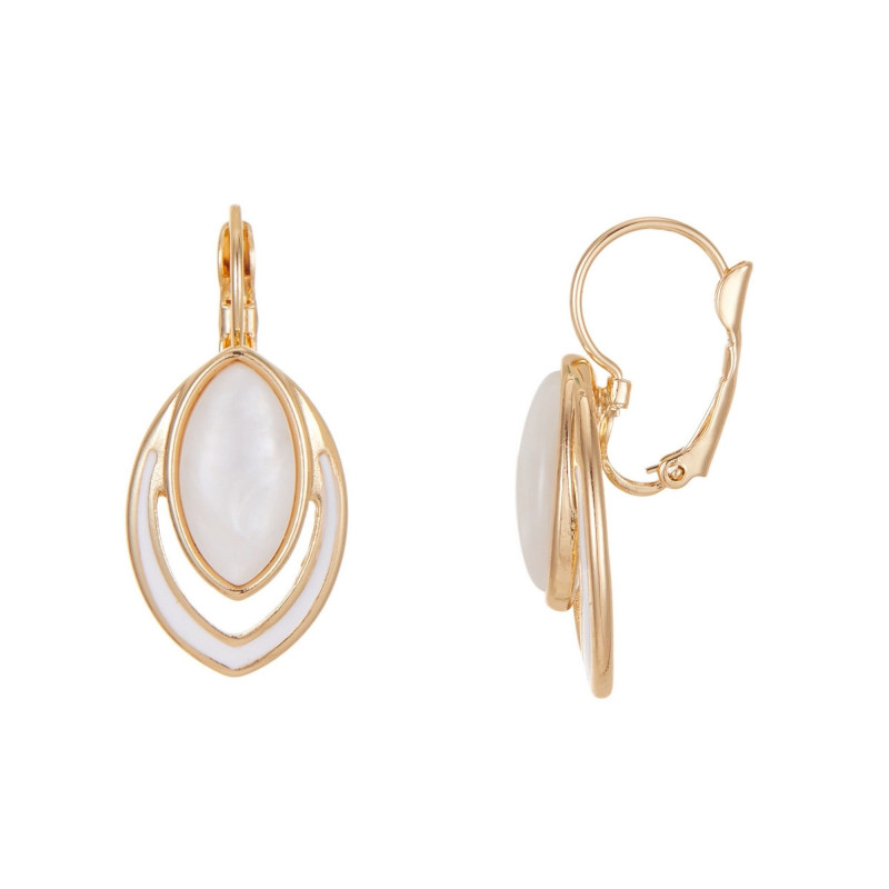 Donna - Boucle d'oreille dormeuse blanche