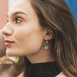 Doulfine - Boucle d'oreille dormeuse bleue