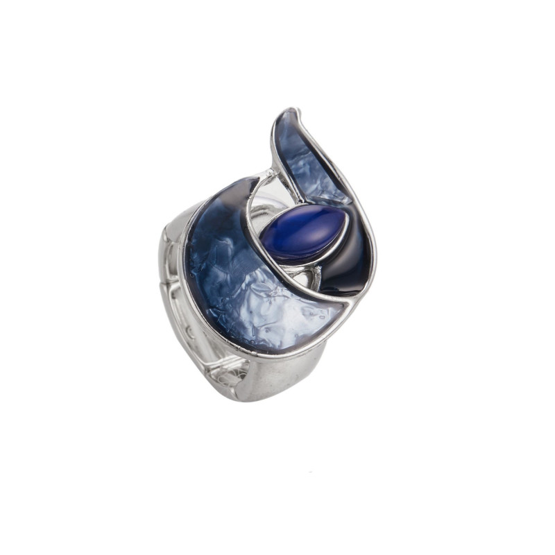 Damissa - Bague élastique bleue marine