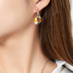 Damissa - Boucle d'oreille tige bleue marine