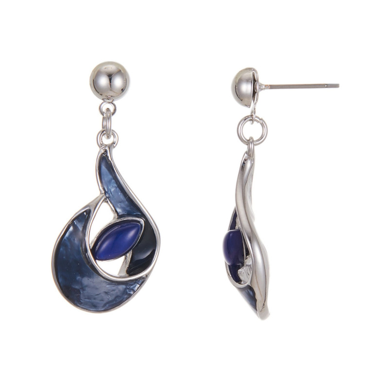 Damissa - Boucle d'oreille tige bleue marine