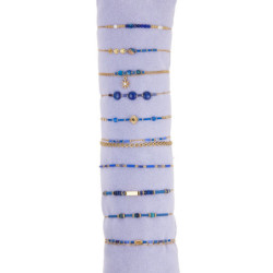 Valencia - Lot de 10 bracelet acier bleu
