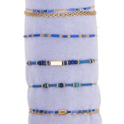 Valencia - Lot de 10 bracelet acier bleu