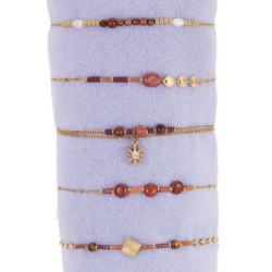 Valencia - Lot de 10 bracelet acier marron