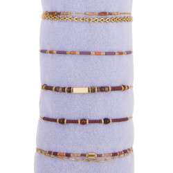 Valencia - Lot de 10 bracelet acier marron