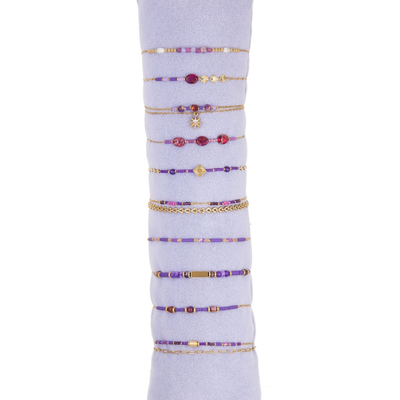 Valencia - Lot de 10 bracelet acier violet