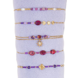 Valencia - Lot de 10 bracelet acier violet