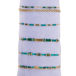 Valencia - Lot de 10 bracelet acier vert