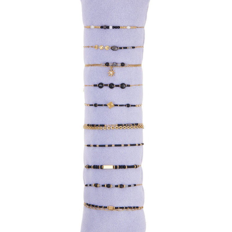 Valencia - Lot de 10 bracelet acier noir
