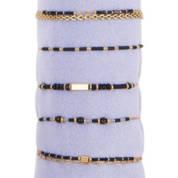 Valencia - Lot de 10 bracelet acier noir