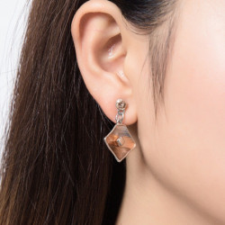 Xola - Boucle d'oreille tige marron