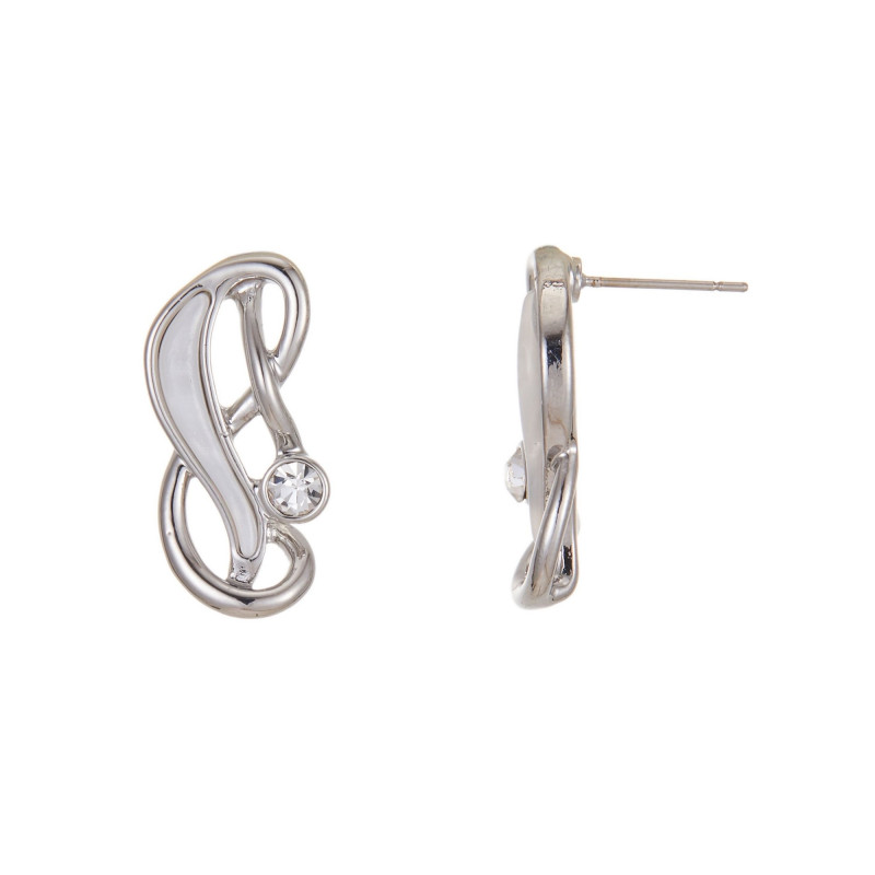 Dahaba - Boucle d'oreille tige blanche