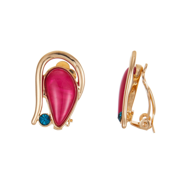 Danitza - Boucle d'oreille clip multicolore