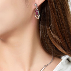 Docia - Boucle d'oreille tige rouge