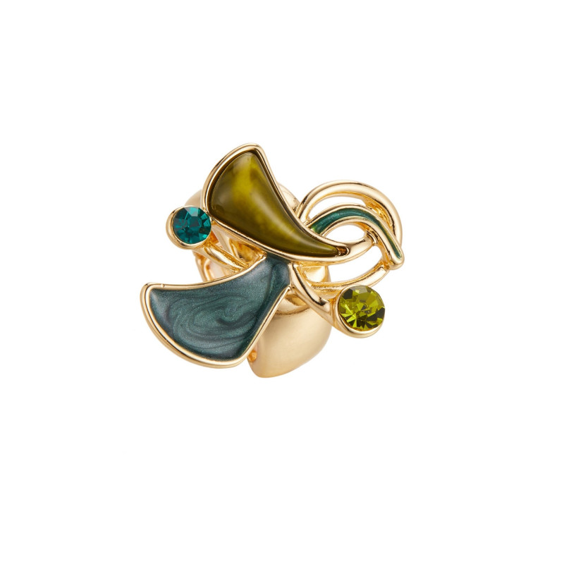 Douka - Bague élastique verte